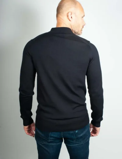Fred Perry Long Sleeve Knitted Polo Shirt | Navy