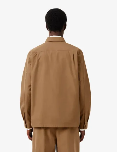 Lacoste Cotton Blend Twill Overshirt | Brown