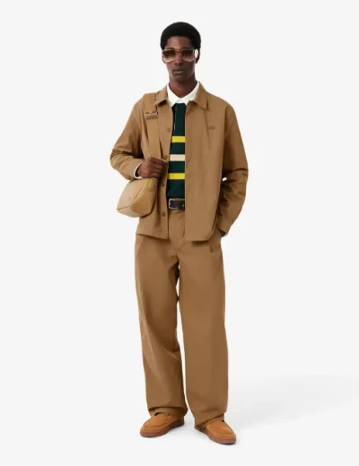 Lacoste Cotton Blend Twill Overshirt | Brown