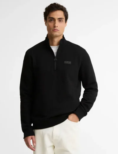 Barbour International Essential Half Zip Sweatshirt | Black