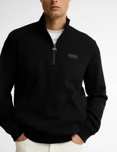 Barbour International Essential Half Zip Sweatshirt | Black