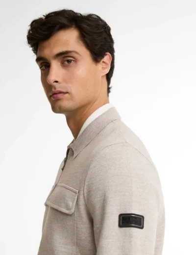 Barbour International Burley Zip Through Cardigan | Concrete