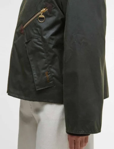 Barbour Womens Arlene Waxed Jacket | Fern / Ancient Tartan