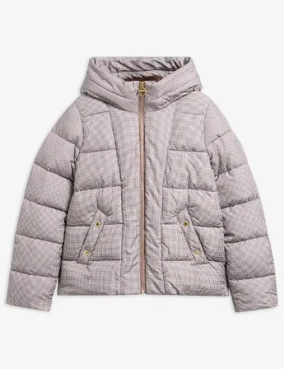Barbour International Printed Brantley Puffer Jacket | Truffle Northumberland Check
