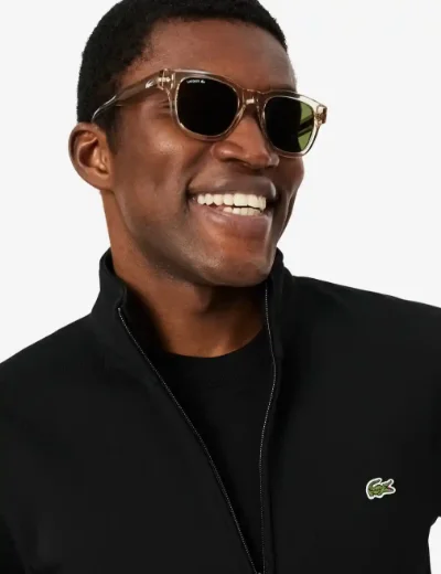 Lacoste Zipped Fleece Sweatshirt | Black
