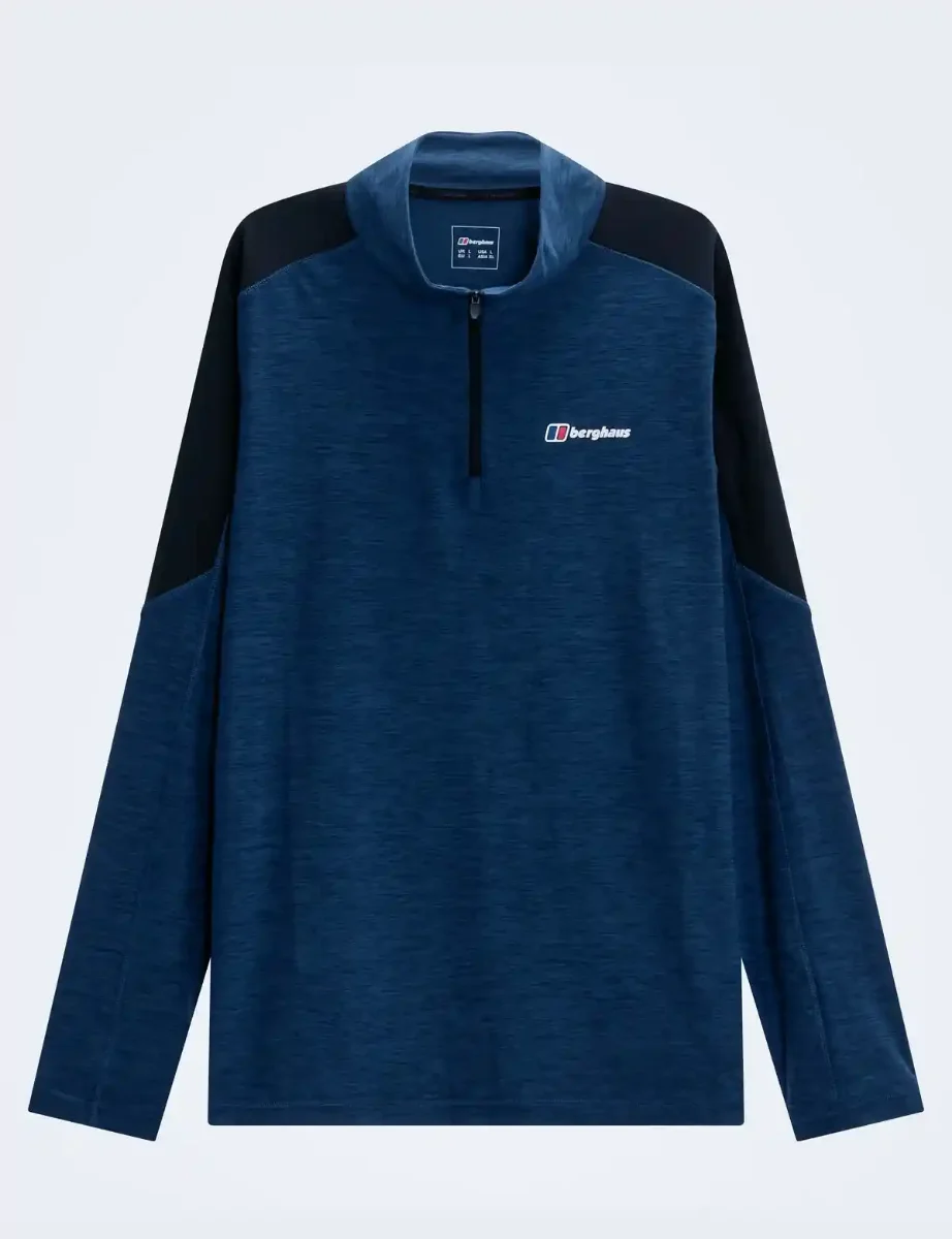 Picture of Berghaus Farndale Long sleeve Half Zip Tech Tee | Hale Navy / Black