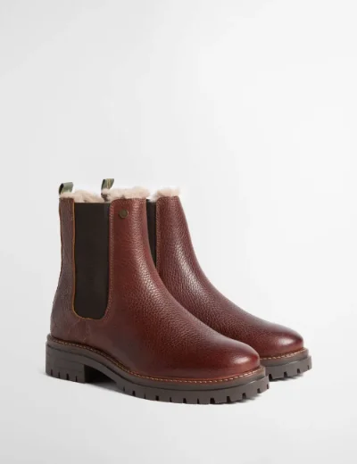 Barbour Womens Evie Faux Fur Chelsea Boot / Brown