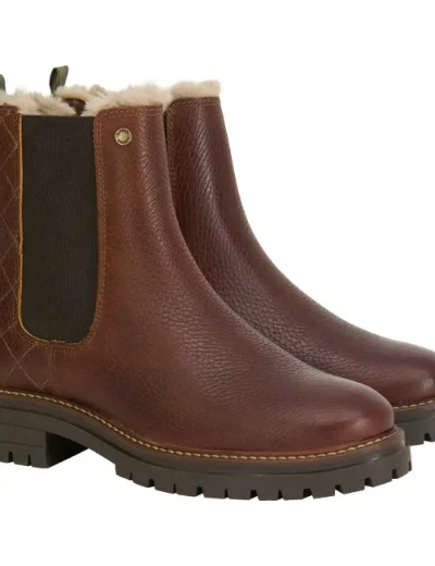 Barbour Womens Evie Faux Fur Chelsea Boot / Brown