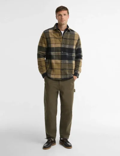 Picture of Barbour Mens Woodlane Brushed Overshirt | Birch Dress Tartan