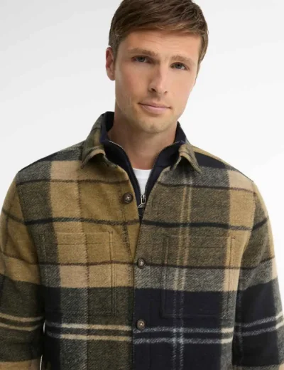 Picture of Barbour Mens Woodlane Brushed Overshirt | Birch Dress Tartan
