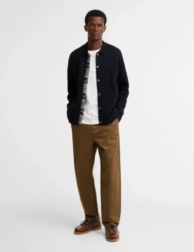 Barbour Mens Florcombe Knitted Cardigan | Navy