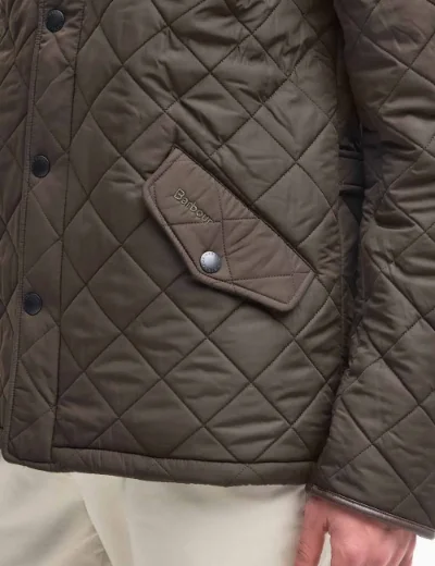 Barbour Mens Powell Quilted Jacket | Olive