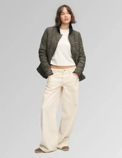 Superdry Womens Cord Trimmed Liner Jacket | Khaki