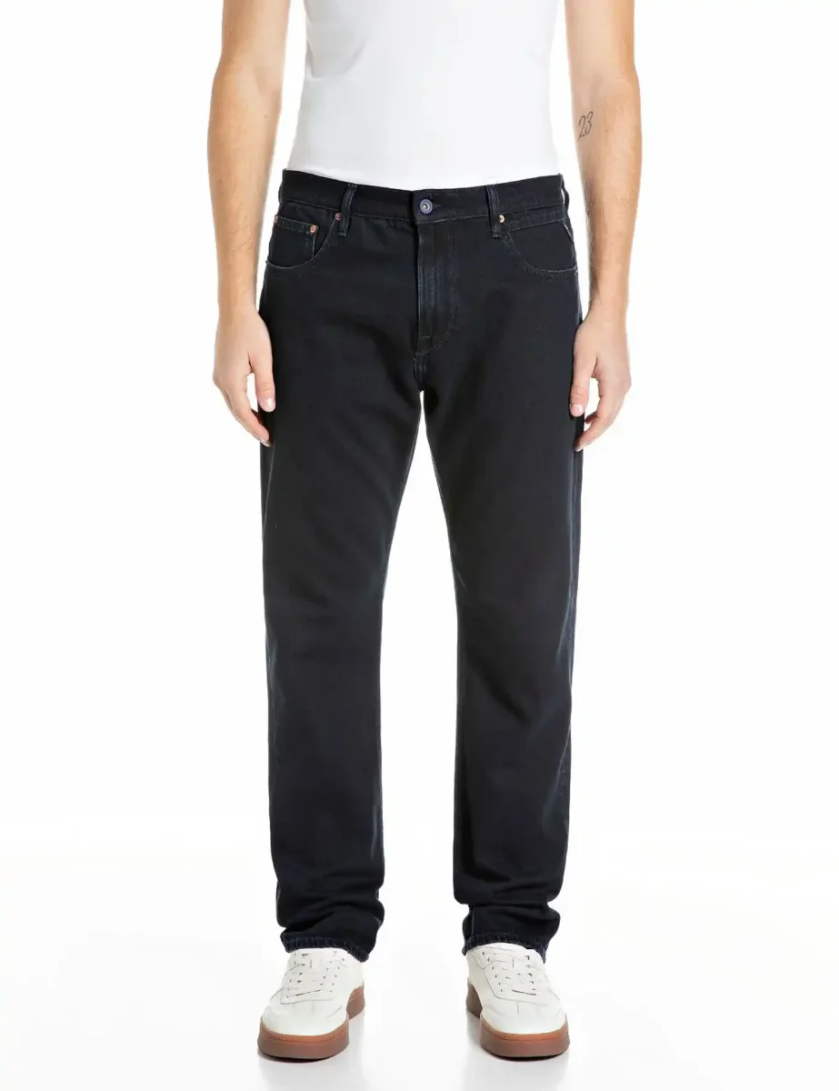 Replay Mens Grover Straight-Fit Jean / Black