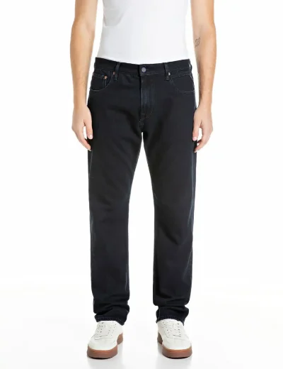 Replay Mens Grover Straight-Fit Jean / Black