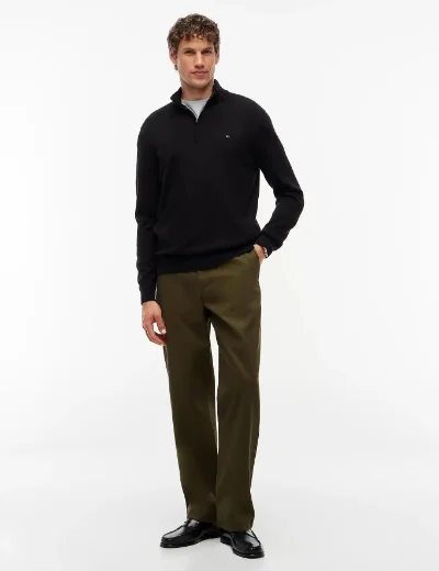 Tommy Hilfiger Quarter-Zip Mock Neck Jumper | Black