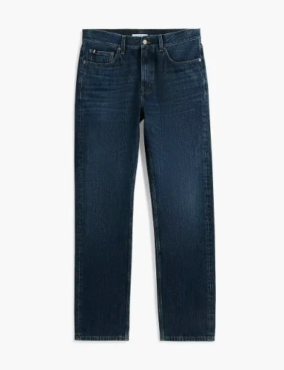 Tommy Hilfiger Dover Regular Straight Whiskered Jeans | Wood Indigo