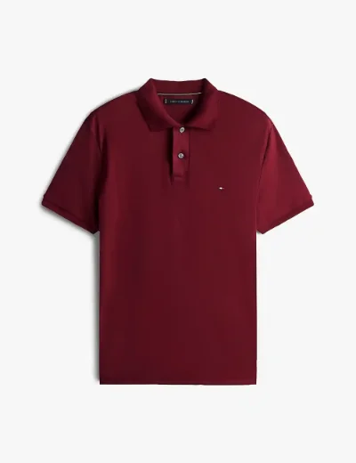 Tommy Hilfiger Fluid Cotton Interlock Knit Polo Shirt | Burgundy