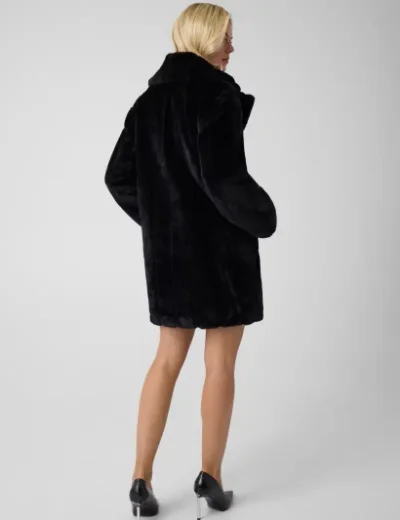 Guess Womens Sophy Faux Fur Coat | Black