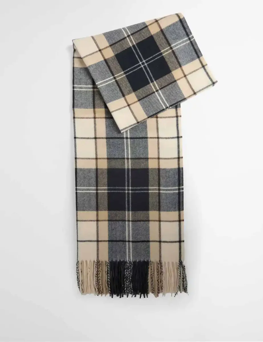 Barbour Womens Hailes Tartan Scarf | Light Birchwood Tartan