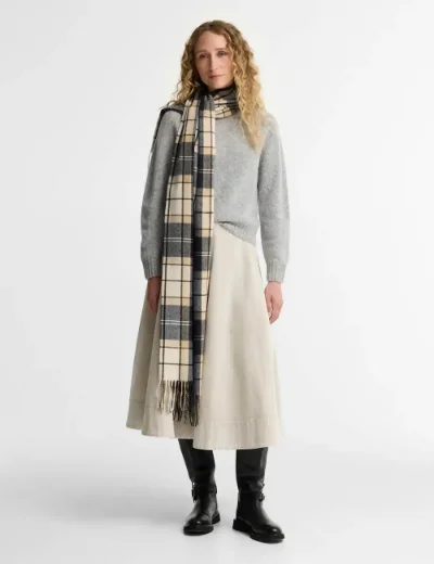 Barbour Womens Hailes Tartan Scarf | Light Birchwood Tartan