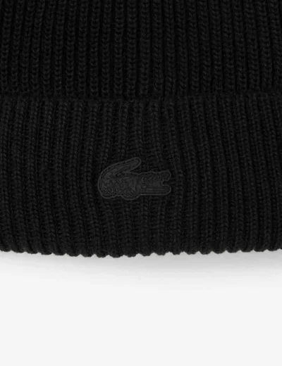 Lacoste Sport Mens Knitted Pom Beanie | Black
