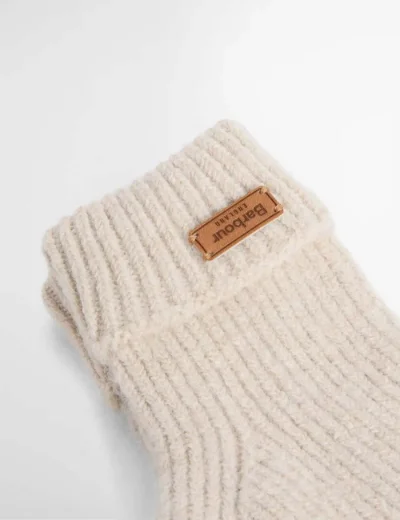 Barbour Pendle Beanie and Glove Gift Set | Eggshell