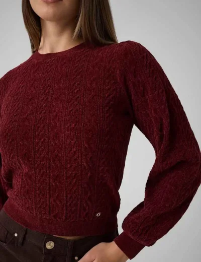Guess Womens Joanna Crew Neck Sweater | Red