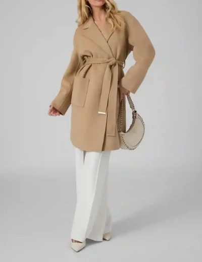 Guess Womens Rosa Wool Blend Belted Coat | Sand